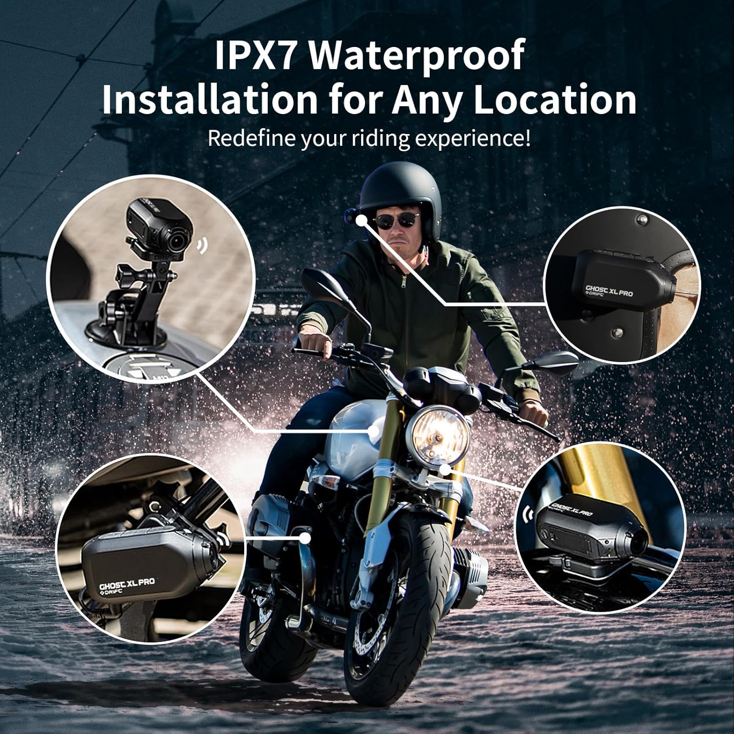 Drift Ghost XL Motorcycle Camera | 9 hour battery Helmet Cam